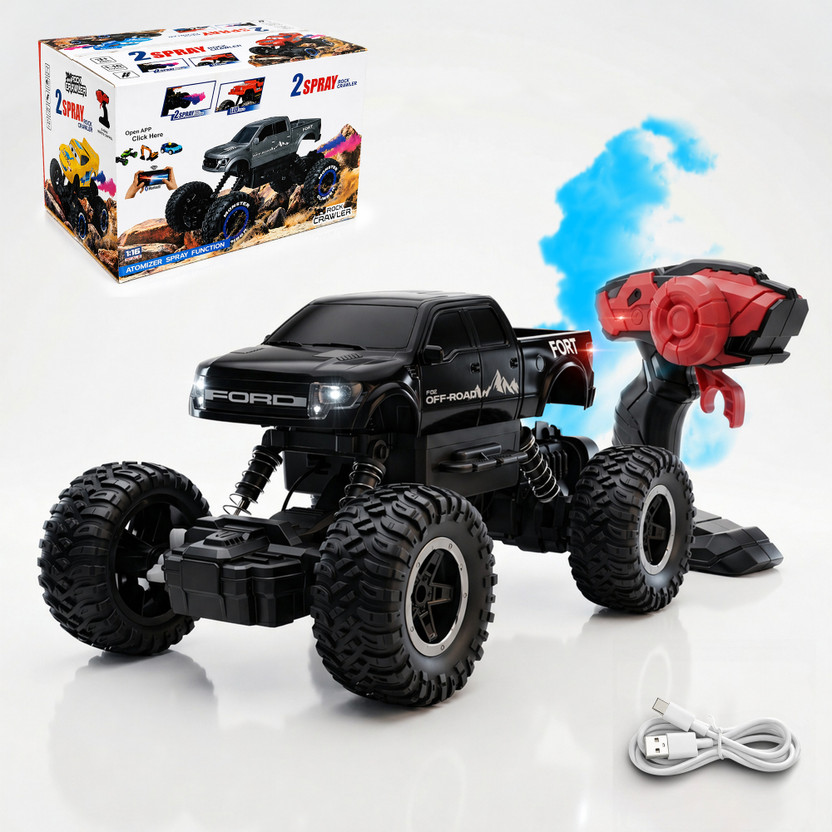 SMART BOY Rock Crawler 4x4 RC Car with Spray Smoke Effect & App Control(Black)