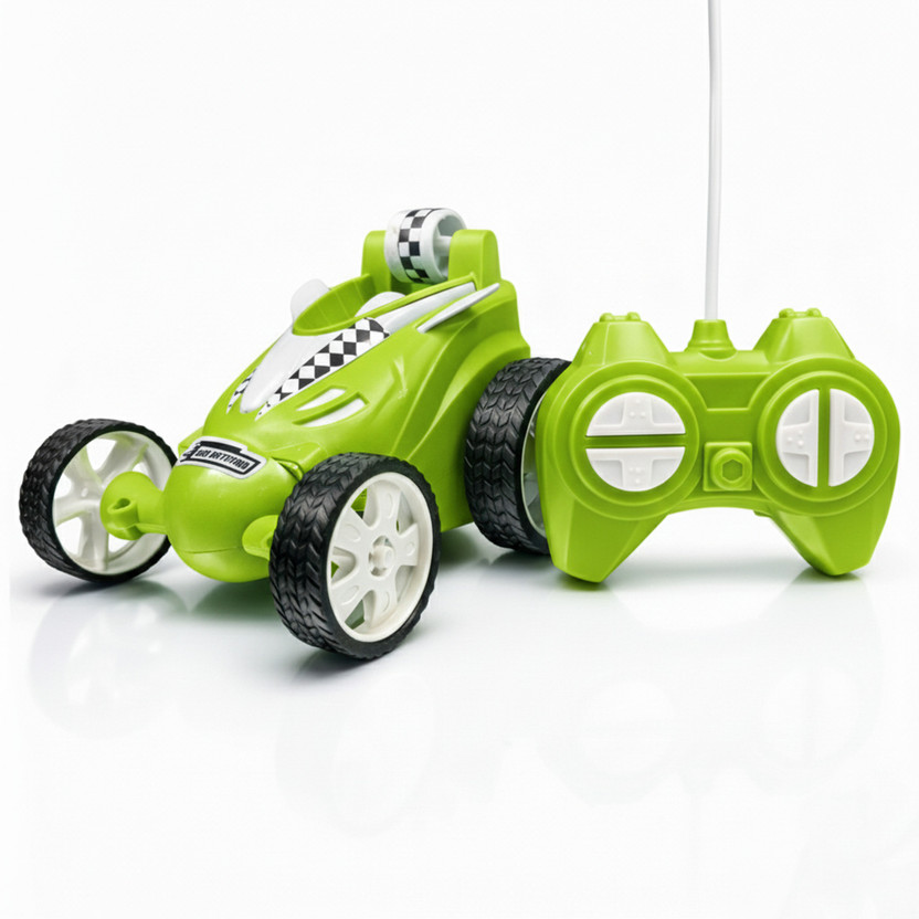COMERCIO Remote Control Stunt Vehicle 360° Rotating Rolling Radio Electric Racing Car(Green)