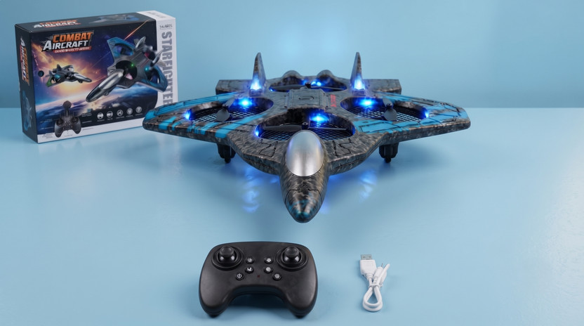 AV STORE Combat Aircraft RC Jet Stunt Flying Plane with LED Lighting(Multicolor)