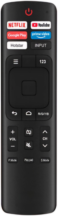 VRAVIA compatible with android Smart led Tv( non voice) VU Remote Controller(Black)