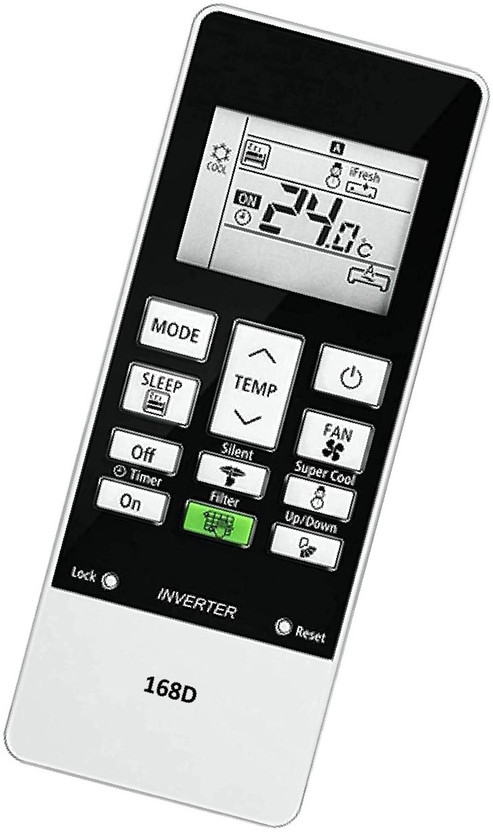 BARBET Compatible with Hitachi Ac Model 168D, No Backlight Suitable for 1.5 Ton Ac Hitachi Remote Controller(White)