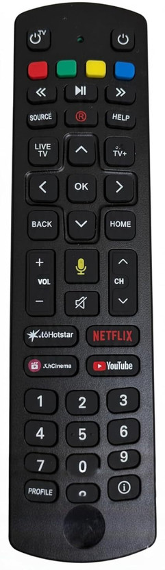 Hybite Bluetooth Remote Control Compatible for J io Settop Box with Voice Function (Please Match The Image with Your Old Remote) jio Remote Controller(Black)