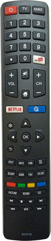 ERNIL ERNIL TV Remote Compatible For RC311S TCL Smart LED TV Remote Control (Your Old Remote Must be Exactly Same) Remote Controller(Black) - Flipkart Deal