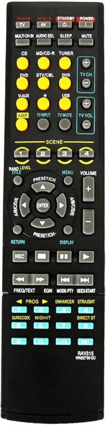 Sugnesh Compatible with Yamaha AV Receiver Remote HTR-6050 RX-V561 RX-V3800 New TvR-187 (Exactly Same Remote Will Only Work) Remote Controller(Black)