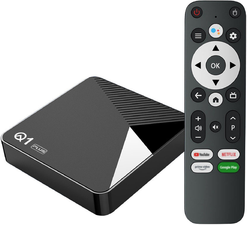 WRADER WRADER Q1-Plus Smart OTT 4K Ultra HD Smart Android Box 4GB RAM+32GB ROM Built-in Chromecast Android 14 Smart TVs Remote Controller(Black) - Flipkart Deal
