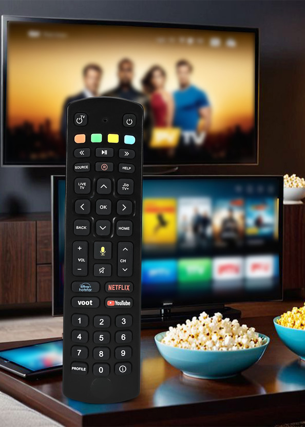 UnifieD HousE Compatible with Jio Remote for Setup Box and Fiber Set Top Box with Bluetooth Voice Command Original Remote Control - Pairing Must ! Remote Controller(Black)