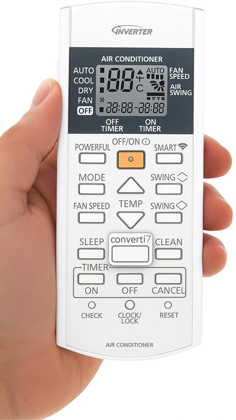 miracles in hand PANASONIC WIFI SMART INVERTER AC AC REMOTE COMPATIBLE FOR WIFI INVERTER SMART SPLIT PANASONIC Remote Controller(White)