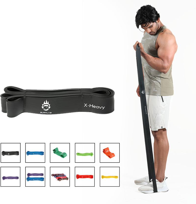 BURNLAB Pull up Assist Band (X - Heavy) Resistance Tube(Black)
