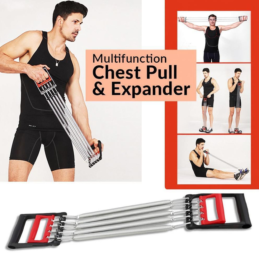 Zheng Heavy Duty 5 Spring Exerciser Chest Expander Resistance Tube(Multicolor)