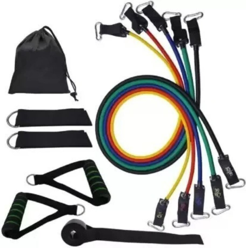 ZEENVO 11Pc Bands Elastic Rubber Rope Sport Expander Bodybuilding-K41Ressi931 Resistance Tube(Multicolor)