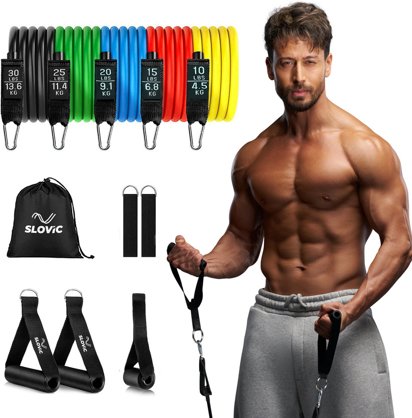 SLOVIC SLOVIC Exercise & Stretching Resistance Tube Set For Men & Women Workout Resistance Tube(Multicolor) - Flipkart Deal