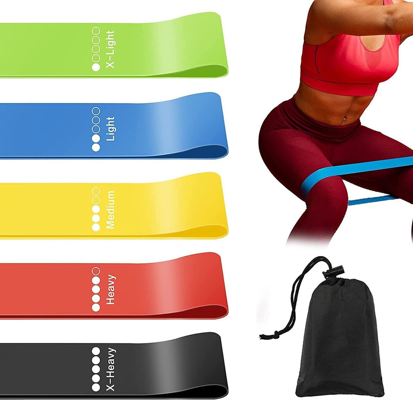 ERYTJ Resistance Loop Bands for Leg and Hand - 5 Set Loop Elastic Belt Resistance Tube(Multicolor)