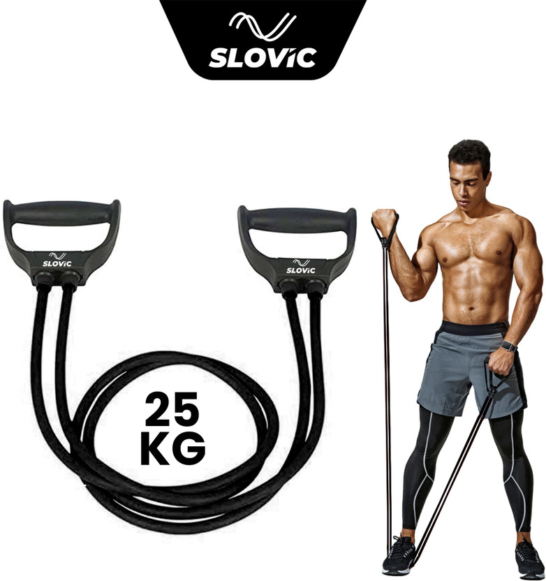SLOVIC Exercise & Stretching Resistance Band Set For Men & Women Workout Heavy Resistance Tube(Black)