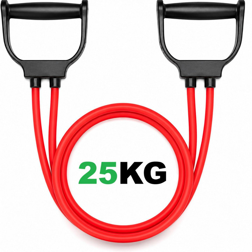 Shopeleven Pull rope Rubber Band Resistance Tube for Workout Exercise(Pack of 1,Multicolor) Resistance Tube(Red, Multicolor)