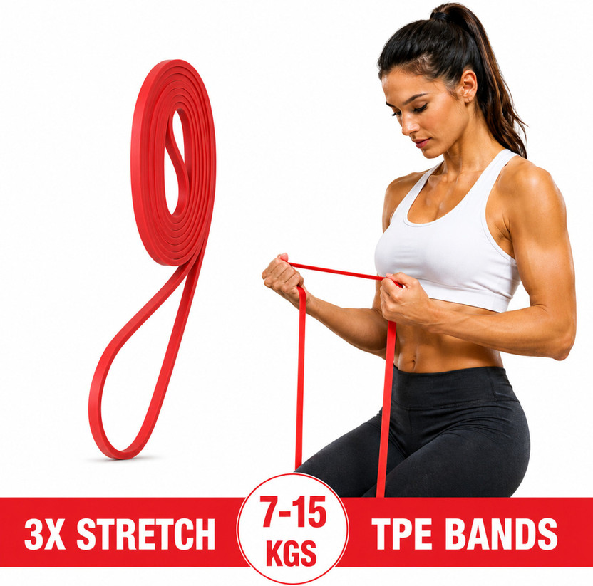 Shopeleven Resistance Bands: Strength Training, Body Building, Working Out, Stretching Resistance Tube(Red)