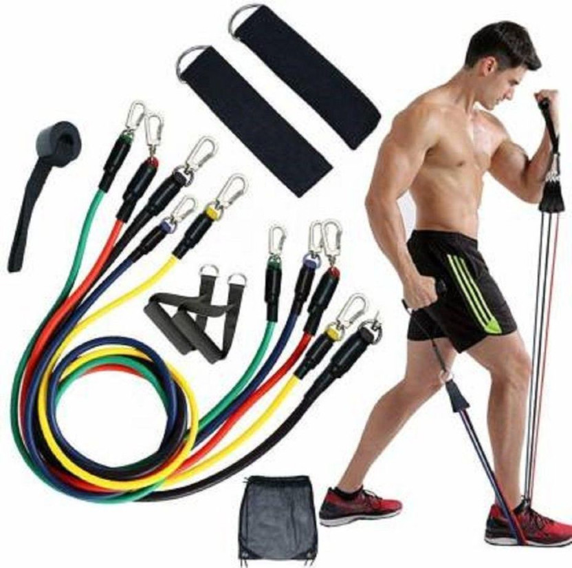 ZEENVO 11 Pcs Bands for Physical Therapy, and Stretching-i2Ressi714 Resistance Tube(Multicolor)