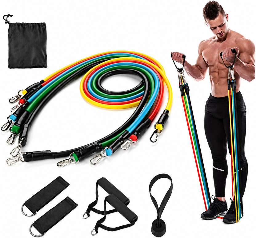 Fitness Scout Resistance Bands 5 PCS Stretching,Therapy,Home Workout Toning Tube Resistance Tube Resistance Tube(Multicolor)