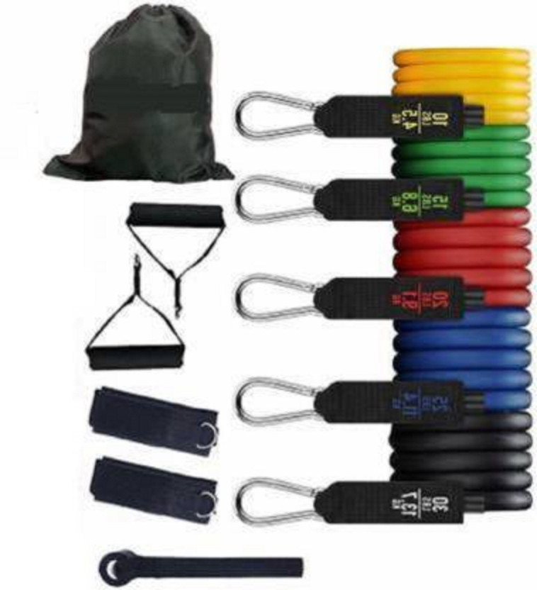 ALORNOR Resistance Bands 11pcs Set Tubes for Fitness Home Gym Exercise Workout104 Resistance Tube(Multicolor)
