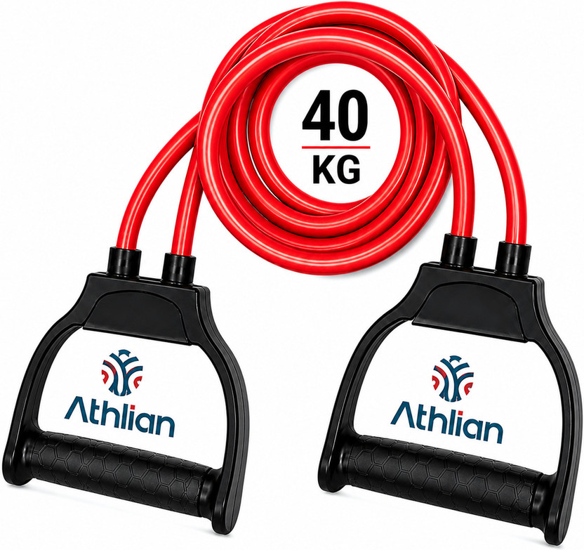 Athlian Athlian Double Toning Tube Pull Exercise Band for Stretching, Workout, Home Gym_TB1078 Resistance Tube(Multicolor) - Flipkart Deal