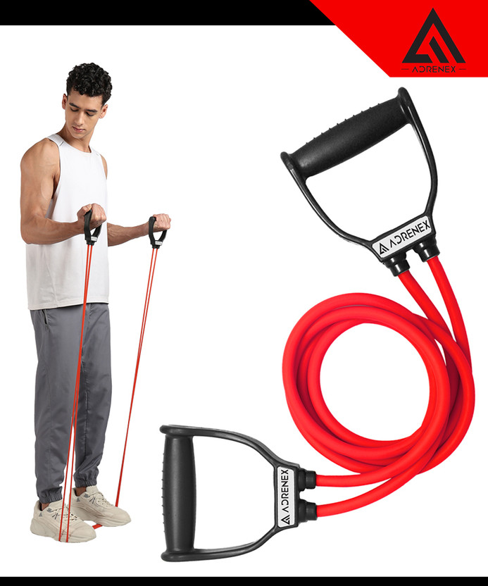 Adrenex Resistance Band for Home Workout, Strength Training, Weight Loss Resistance Tube(Red)