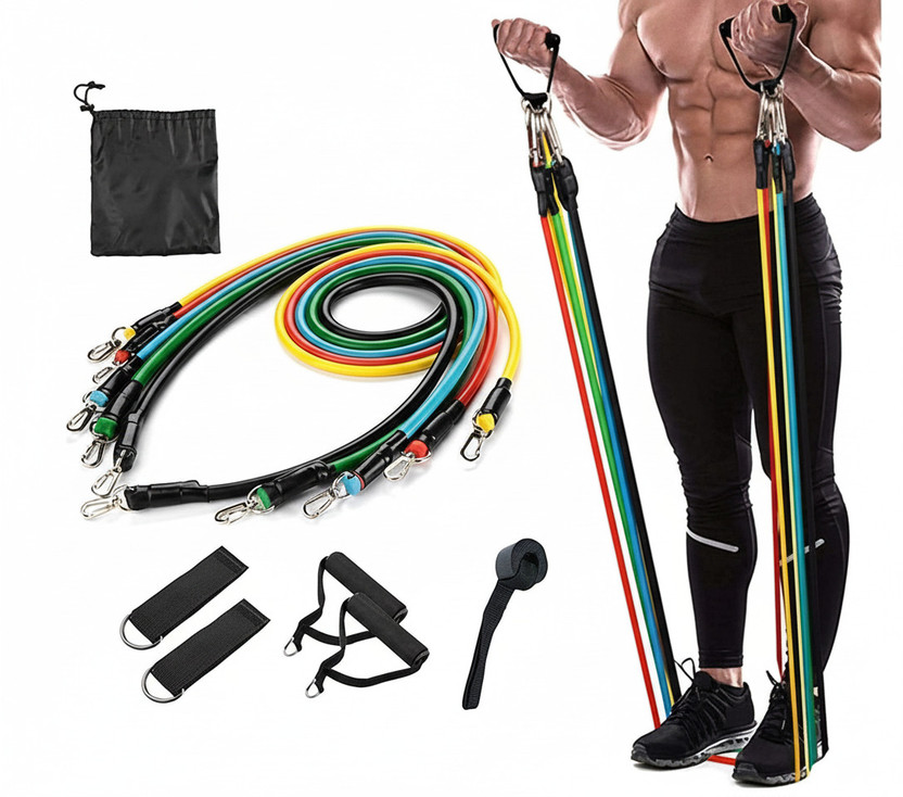 xwipe toning tube resistance belt, resistance band for pull ups, triceps, legs, Resistance Tube(Multicolor)