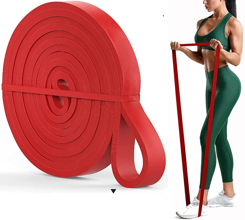 Manogyam Pull Up Assist Stretching - Mobility and Powerlifting Band Resistance Tube(Red)