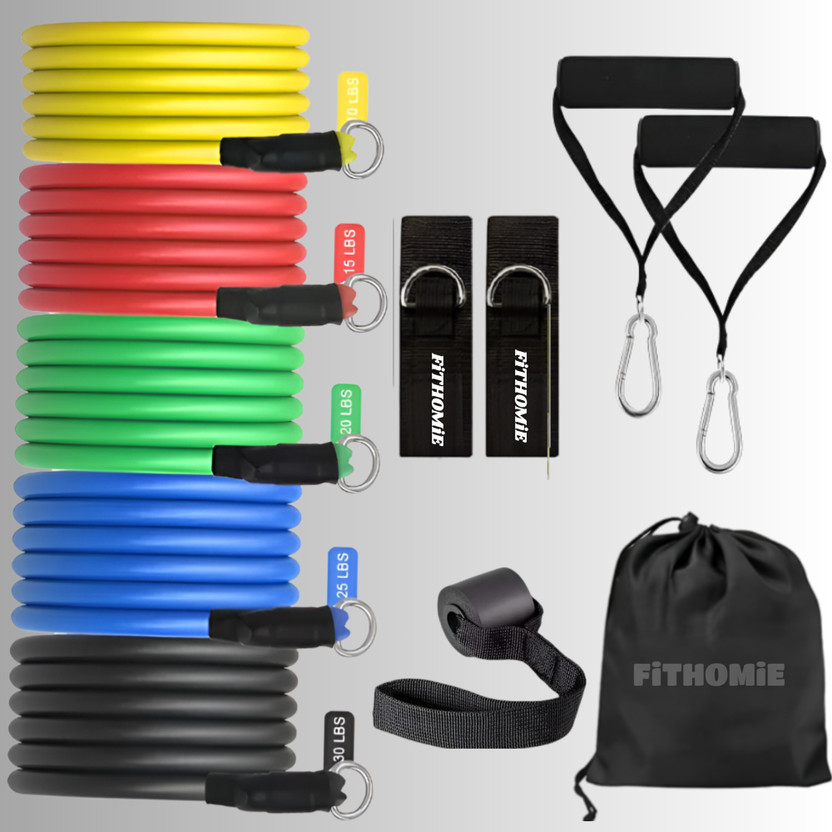 BORCELLE 11-in-1 Resistance Bands Set_ Resistance Tube(Multicolor)