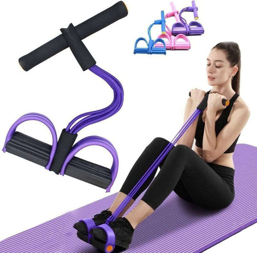 Ramya beauty care Pull Reducer Training Bands4-Tube Yoga Pedal Pull Reducer Puller Resistance Band Resistance Tube(Multicolor)