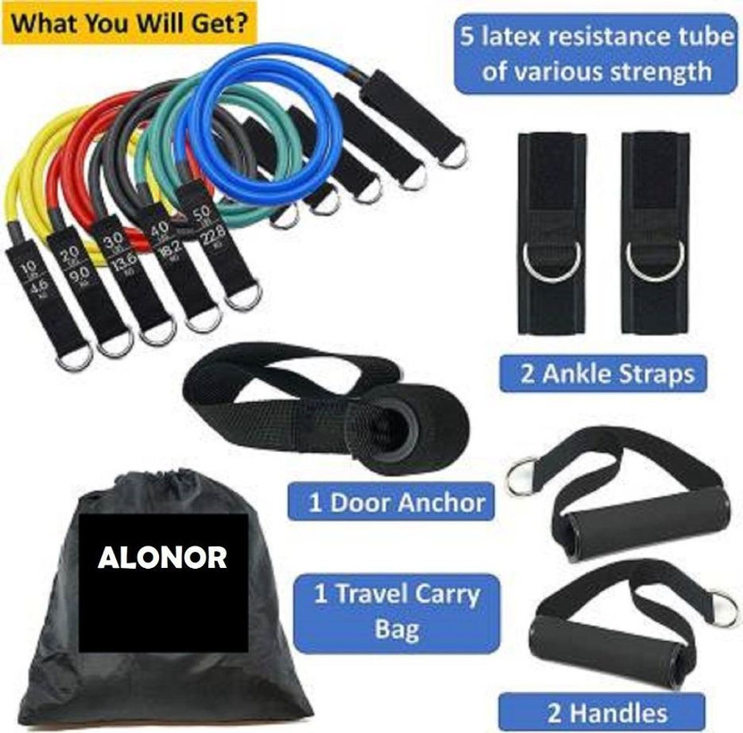 ZEENVO Bands Setfor Men & Women (11Pcs) Ressi-H18Ressi641 Resistance Tube(Multicolor)