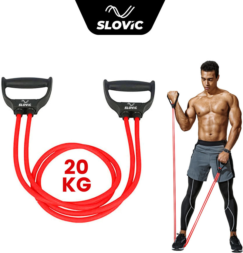SLOVIC Exercise & Stretching Resistance Band Set For Men & Women Workout Medium Resistance Tube(Red)