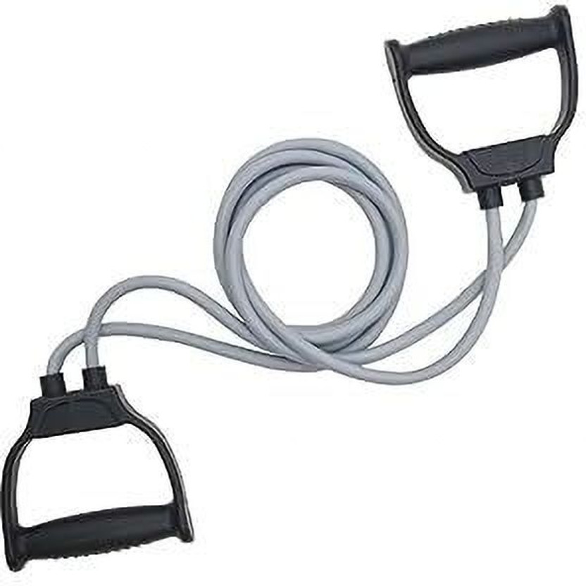 R S ENTERPRISE Double Toning Tube Exercise Tonning Tube for Full Body Exercise Resistance Tube Resistance Tube(Grey)