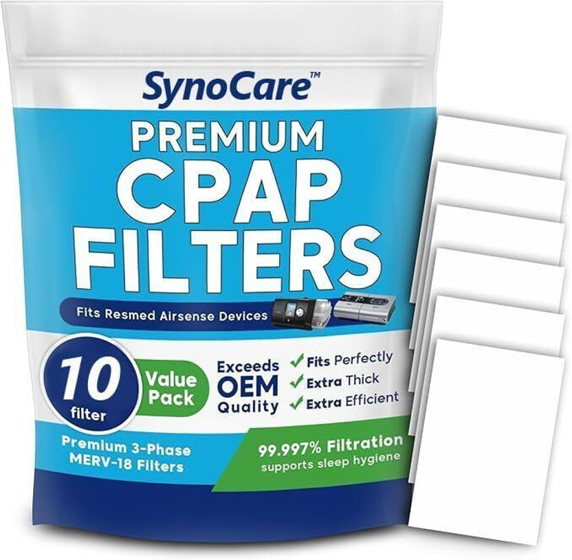 SynoCare SynoCare CPAP/BiPAP Hypoallergenic Filter for S9 and AirSense 10 Models | Durable, Clean & Green Filter, Keeps Air Fresh and Ensures Optimal Performance Respiratory Exerciser(Pack of 10) - Flipkart Deal