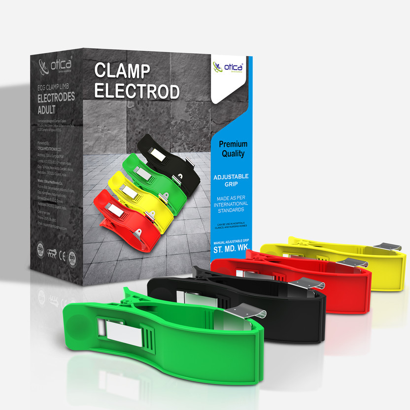 OTICA ECG CHEST ELECTROD CLAMP Limb ECG/EKG clamp Electrode Respiratory Exerciser(Pack of 4)