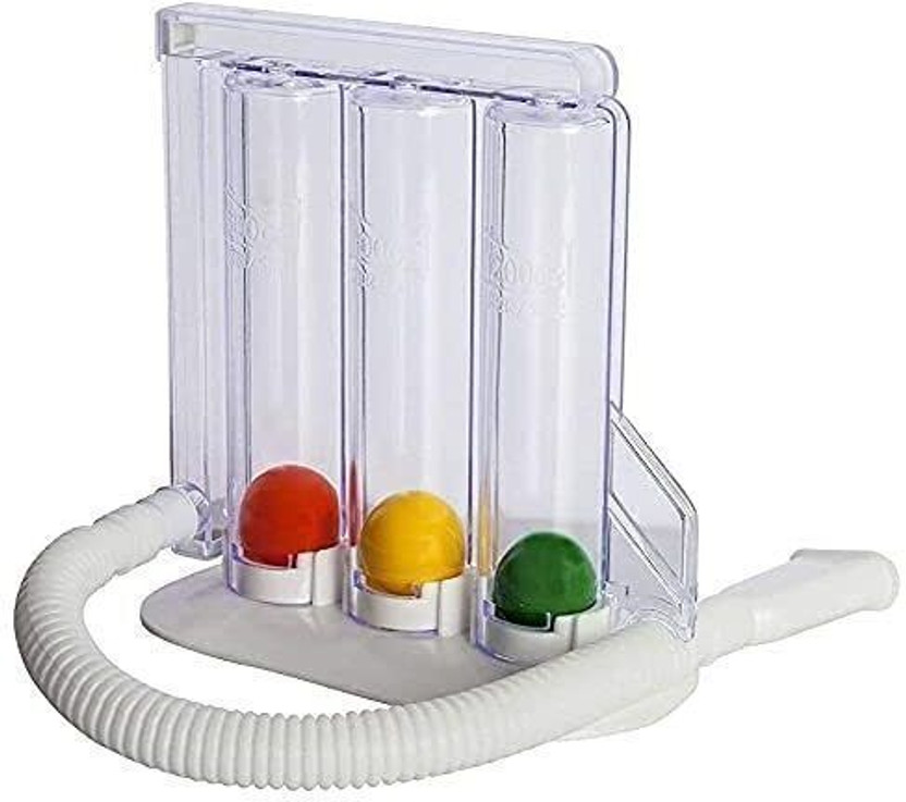 Bos Medicare Surgical Ball Spirometer Breathing Exerciser (Red, Yellow, Green) Respiratory Therapy Device Respiratory Exerciser(Pack of 1)