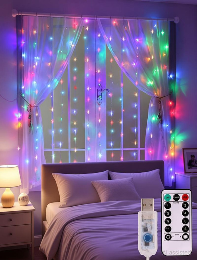 TechPride 300 LEDs 3 m Multicolor Flickering String Rice Lights(Pack of 1)