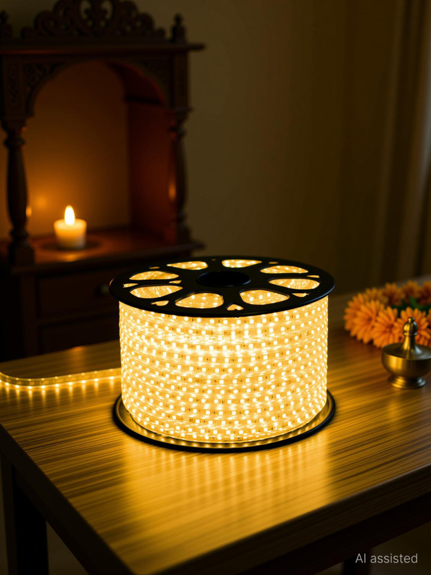 Volt Vision 1200 LEDs 20 m Yellow Steady Strip Rice Lights(Pack of 1)