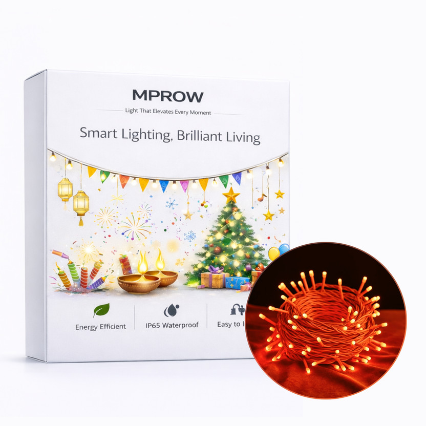 MPROW 40 LEDs 11 m Orange Steady String Rice Lights(Pack of 1)