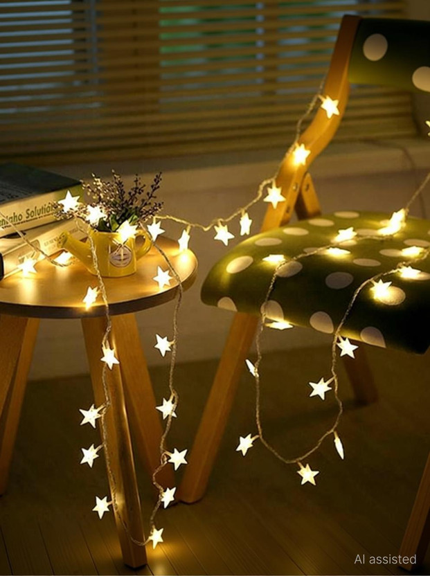 OMG Best Buy 20 LEDs 4.88 m Yellow Steady Star Rice Lights(Pack of 1)