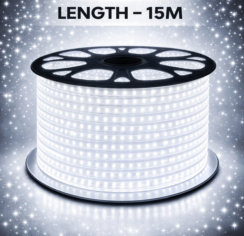 spark world 1200 LEDs 15 m White Steady Strip Rice Lights(Pack of 1)