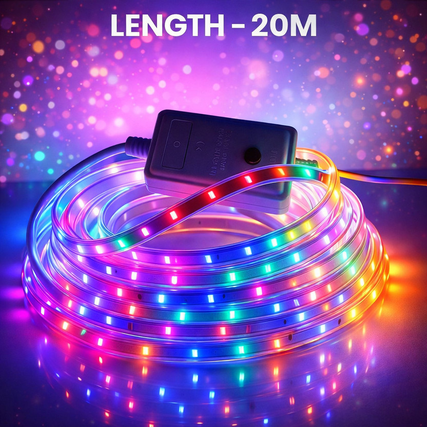 spark world 1200 LEDs 20 m Multicolor Steady Strip Rice Lights(Pack of 1)