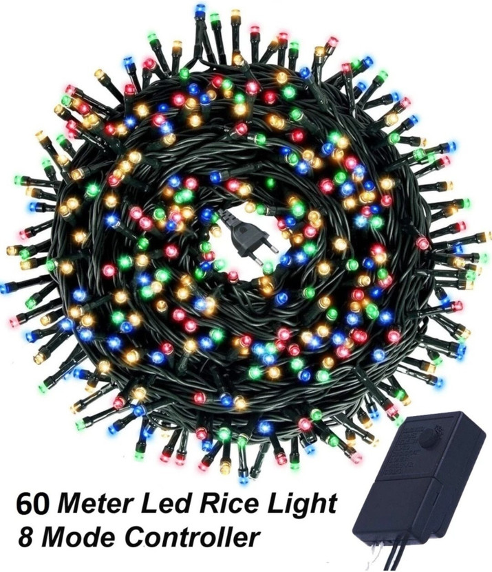 MEKIA MEKIA 220 LEDs 60 m Multicolor Flickering, Color Changing String Rice Lights(Pack of 1) - Flipkart Deal
