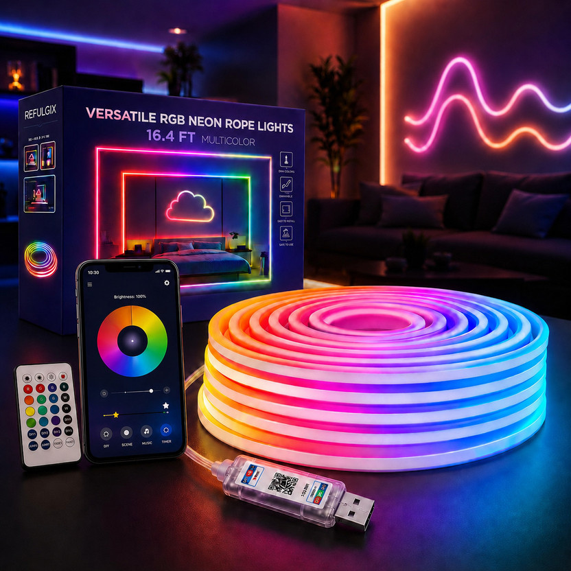 Refulgix 500 LEDs 5 m Multicolor Color Changing, Flickering, Steady Strip Rice Lights(Pack of 1)