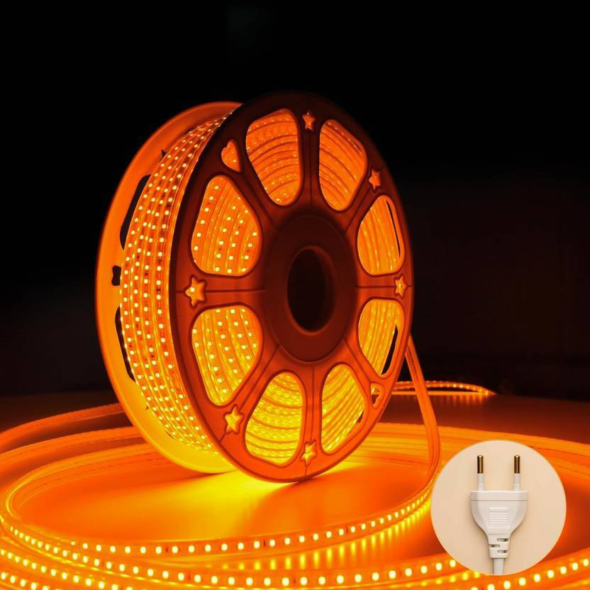 MPROW 1200 LEDs 10 m Orange Steady String Rice Lights(Pack of 1)