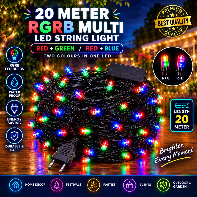 Linion 60 LEDs 20 m Multicolor Color Changing Ball Rice Lights(Pack of 1)