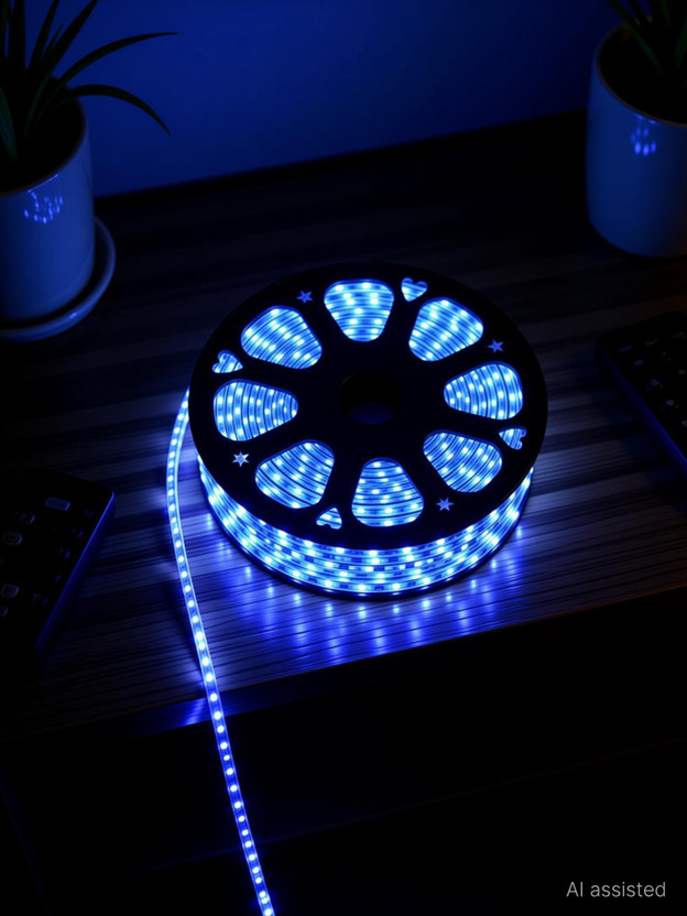 Volt Vision 1200 LEDs 15 m Blue Steady Strip Rice Lights(Pack of 1)