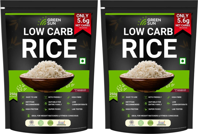 GREEN SUN Low Carb | Keto | Healthy Food| Super Food|Diet Food Plain Rice (Small Grain)(0.5 kg)