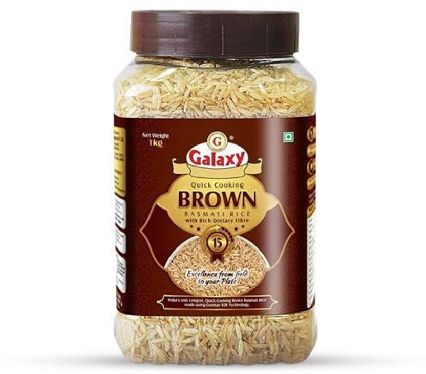 GALAXY Quick Cooking Brown 1 Kg Jar Brown Basmati Rice (Long Grain, Raw)(1 kg)