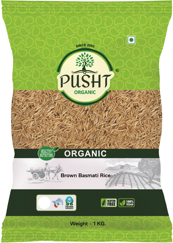 Pusht Pusht Organic Brown Basmati Rice (Bhoora Basmati Chawal) 1Kg Brown Bora Rice (Long Grain, Unpolished)(1 kg) - Flipkart Deal