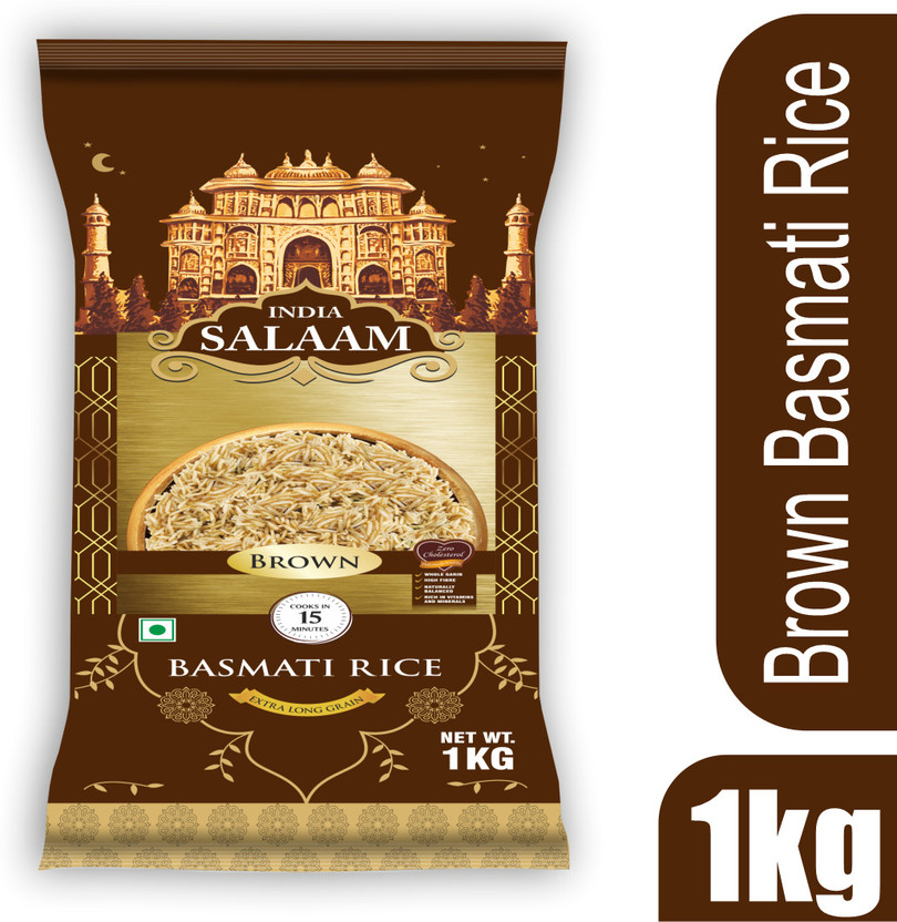 India India Salaam Brown_1 K.G Pack Brown Basmati Rice (Long Grain, Parboiled)(1 kg) - Flipkart Deal