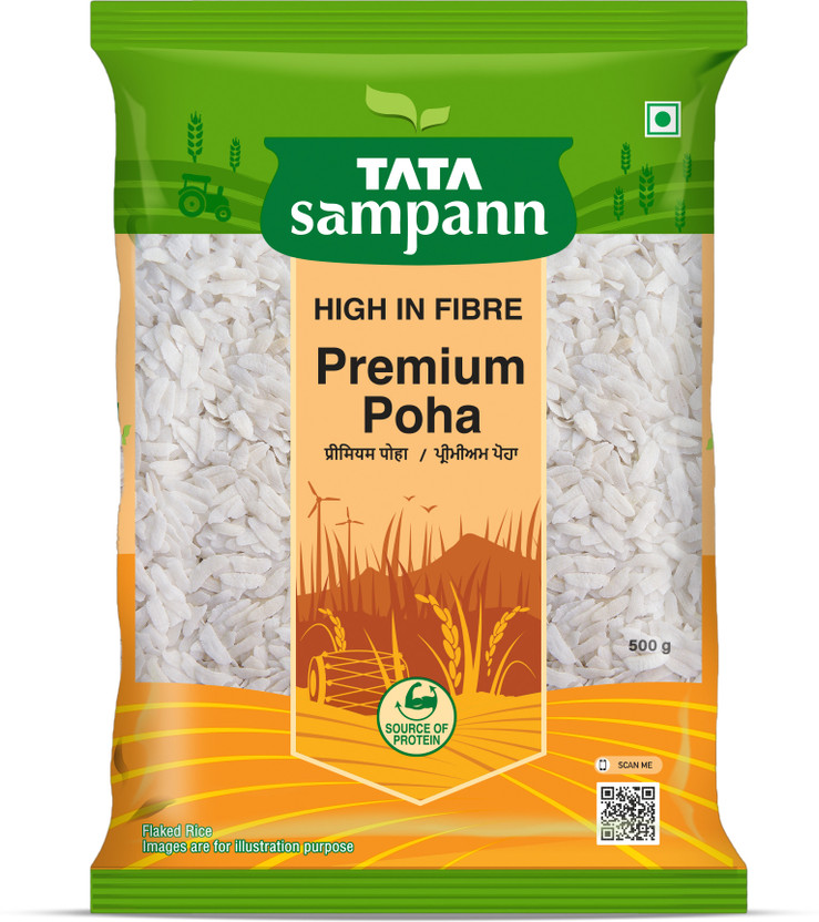 Tata Sampann High in Fibre PopularPoha(Thick) Poha(0.5 kg)